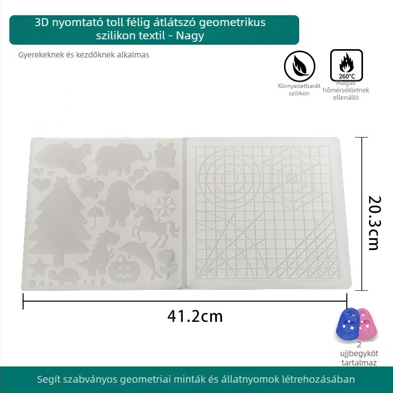 Mu Zi Szilikon Téglalap Alakú 3D Párna Skálával Gyerekeknek – DIY Rajzpad