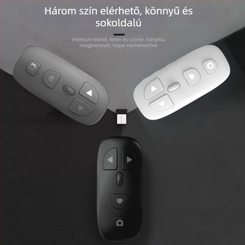 Pulley Bluetooth távvezérlő mobiltelefonhoz – egykattintásos fényképezés, like és görgetés – Type-C, 300mAh, hatótávolság 10 m