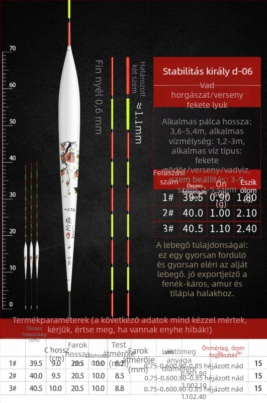 Faxiang nád úszó - nagy érzékenységű függőleges drift úszó pontyra és kevert fajokra, mély- és sekélyvízhez, Yueyang, Hunan
