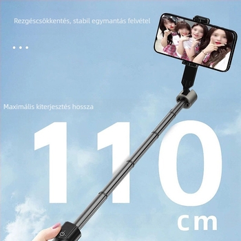 Unique F18 telefonhoz való selfie-stick stabilizálással, távirányítóval, Bluetooth-támogatással, alumínium ötvözetű tripod kültéri utazásokhoz