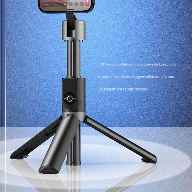 Unique F18 telefonhoz való selfie-stick stabilizálással, távirányítóval, Bluetooth-támogatással, alumínium ötvözetű tripod kültéri utazásokhoz