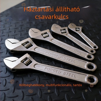 Állítható kulcs, magas szilárdságú, ipari minőség, edzett, nagy szakítószilárdságú, 6, 8, 10 és 12 hüvelyk, magas szêntartalmú acél