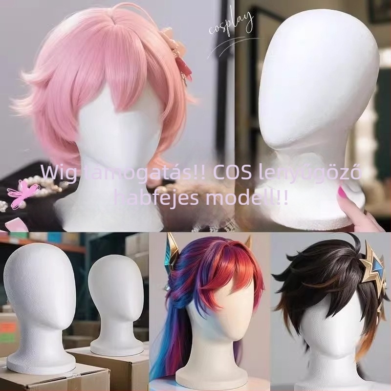 Habfej modell a parókák stylingjához – arctalan, nagy fejkerület, modell JXT14, Anime Cosplay paróka, nem lehet festeni