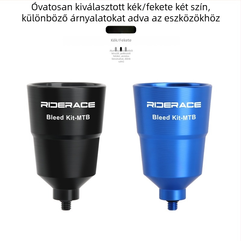 Mászókerékpár hidraulikus tárcsafék légtelenítő eszköz, alumíniumötvözet, Riderace, kompatibilis Shimano adapterrel