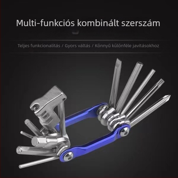 Kiváló minőségű acélból készült kerékpárjavító eszköz készlet – többfunkciós készlet hex kulcsokkal és láncvágóval