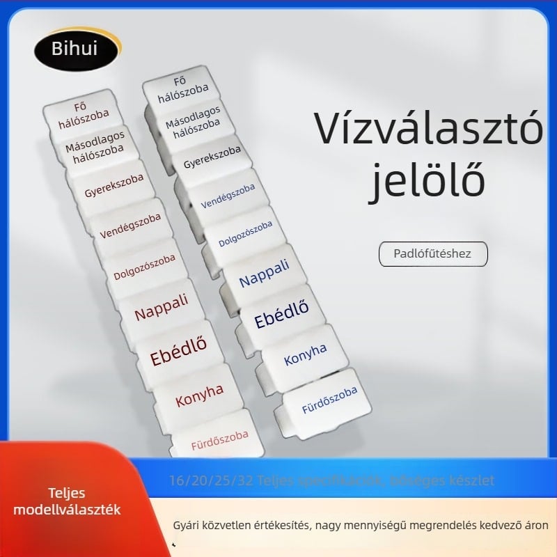 Padlófűtés jelzés – csőirány jelzés, geotermikus cső jelölés, helyiség orientációs klip