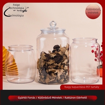 PET műanyag tárolóüveg szilikon gyűrűs fedéllel, blow molding technológiával készítve, kapacitás 4000–8000 ml