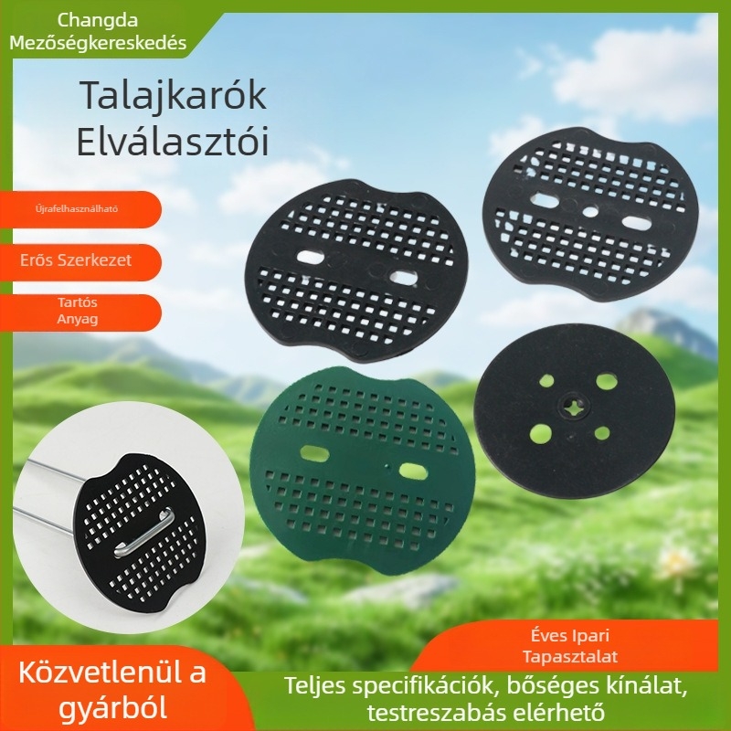 PP műanyag U‑alakú földszeg‑távtartó, gyommentesítő textil és gyepárnyékoló háló rögzítésére
