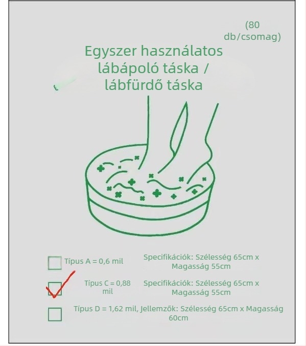 Ubag Lábak Áztató Táska – műanyag, újrahasznosítható, 99% tiszta anyag, logó nélkül, lábfürdőhöz