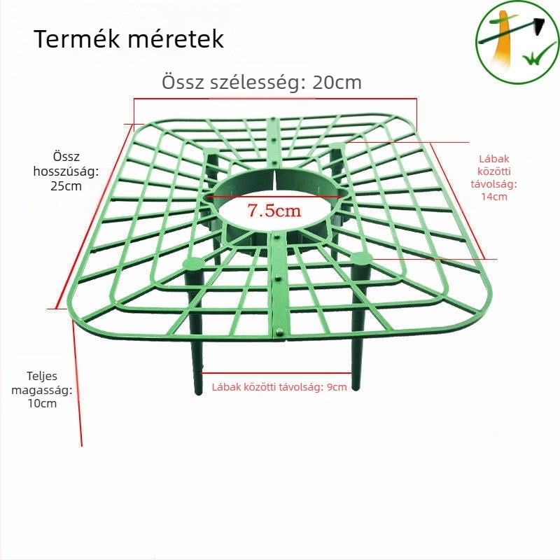 Műanyag virágtartó állvány négyszögletes tálcával – növények támogatása és dőlés elleni védelem