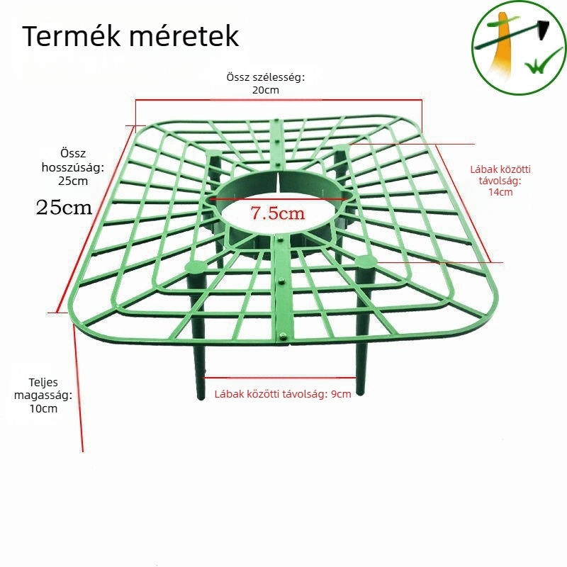 Műanyag virágtartó állvány négyszögletes tálcával – növények támogatása és dőlés elleni védelem