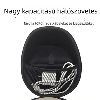 Sony WH-1000XM6 fejhallgató tok, hordozható nyakpánttal, ütésálló tároló, műbőr külső, textil kivitel