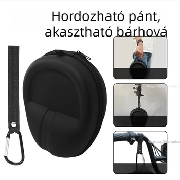 Sony WH-1000XM6 fejhallgató tok, hordozható nyakpánttal, ütésálló tároló, műbőr külső, textil kivitel
