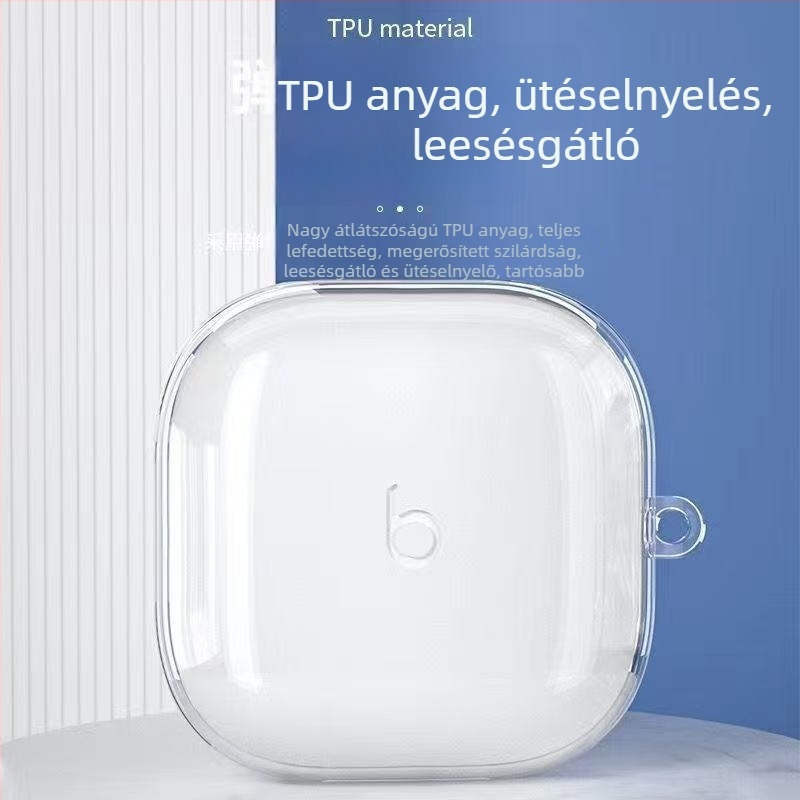 Powerbeats Pro 2 átlátszó TPU védőtok – lágy anyag, ütés- és porálló