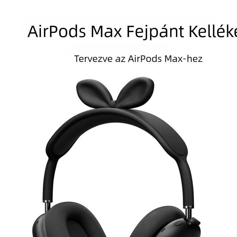 AirPods Max fejvédő sapka — szilikon, puha burkolat, rajzfilmnyuszi dizájn, hőtranszfer nyomtatás, Apple-kompatibilis
