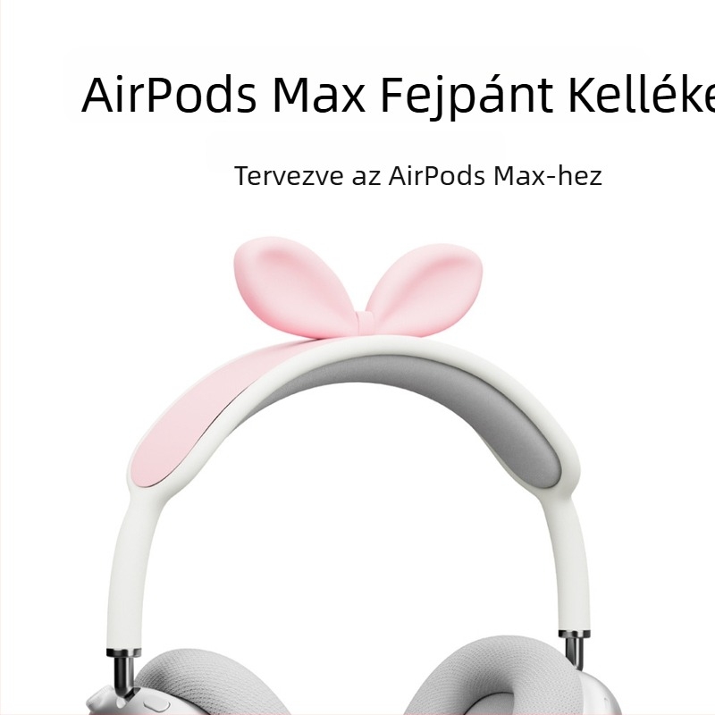 AirPods Max fejvédő sapka — szilikon, puha burkolat, rajzfilmnyuszi dizájn, hőtranszfer nyomtatás, Apple-kompatibilis