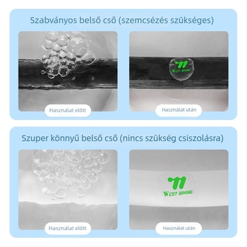 Kerékpár belső gumi javító készlet – ragasztó nélkül, puha gumi, West biking márka, licencelhető magáncímkézés