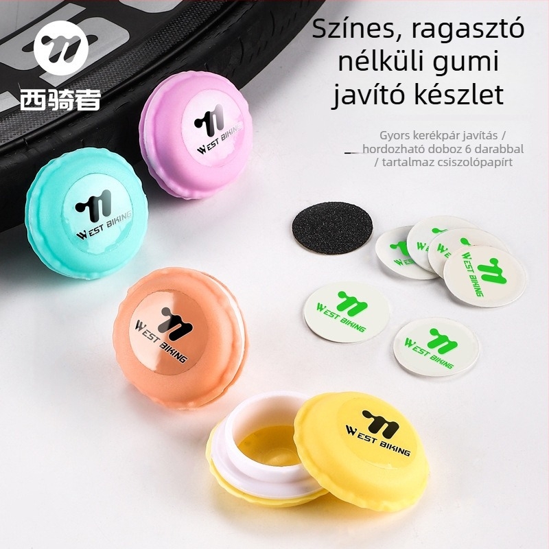 Kerékpár belső gumi javító készlet – ragasztó nélkül, puha gumi, West biking márka, licencelhető magáncímkézés