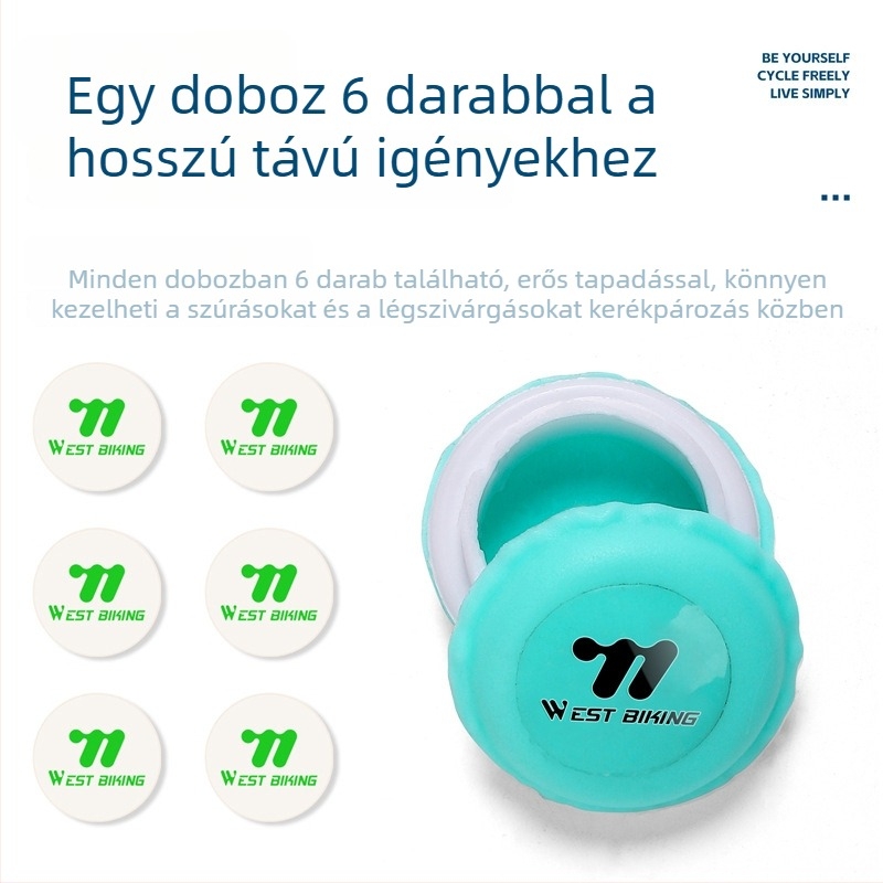 Kerékpár belső gumi javító készlet – ragasztó nélkül, puha gumi, West biking márka, licencelhető magáncímkézés