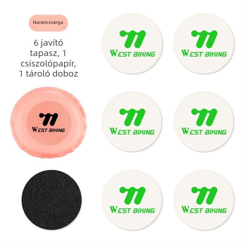 Kerékpár belső gumi javító készlet – ragasztó nélkül, puha gumi, West biking márka, licencelhető magáncímkézés