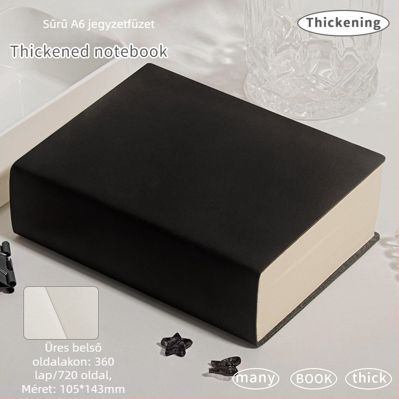 Vázlatfüzet PU borítással, varrott kötés, Dowling papír, 75 g/m², 300–400 oldal
