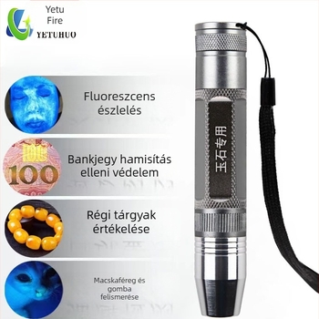 Tojás alakú LED zseblámpa alumínium ötvözet testtel, kézi hajtás, 1200 mAh akkumulátor, 10 W teljesítmény, LED világítás
