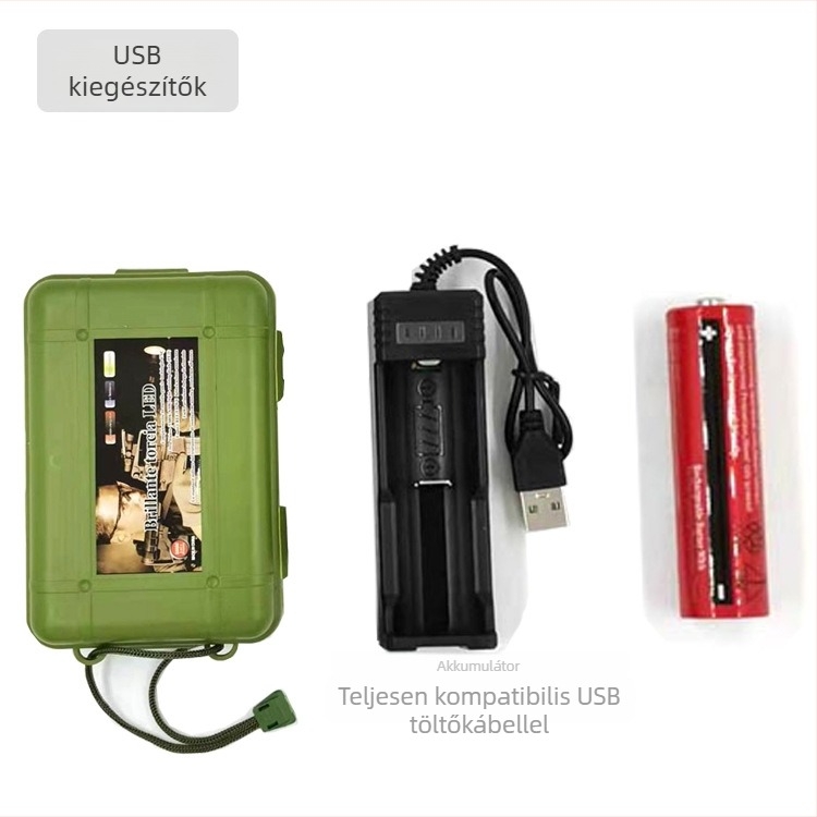 Tojás alakú LED zseblámpa alumínium ötvözet testtel, kézi hajtás, 1200 mAh akkumulátor, 10 W teljesítmény, LED világítás
