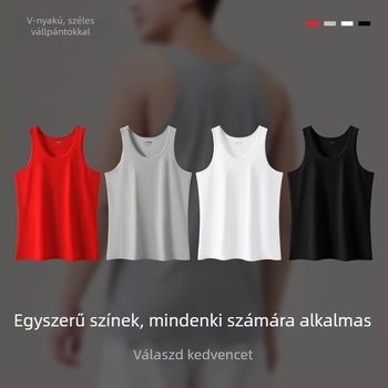 Férfi ujjatlan pamut felső, 100% pamut, lélegző, gyorsan száradó, szűk szabású