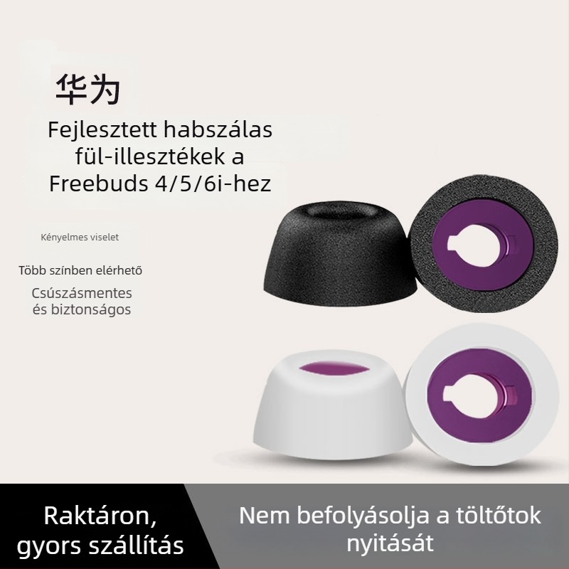 Memóriahabos fülhallgató fedél Huawei FreeBuds 6i/5i/4i — csúszásmentes, zajcsökkentő
