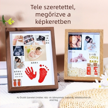 DIY babaemlék keret: magzati haj, köldökzsinór, tejfogak és kéz- vagy lányom