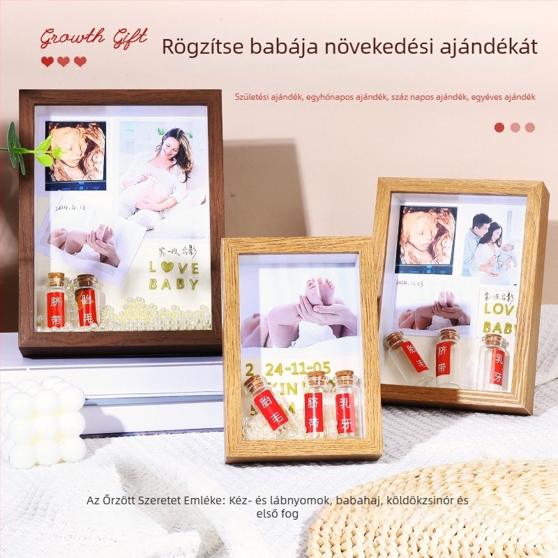 DIY babaemlék keret: magzati haj, köldökzsinór, tejfogak és kéz- vagy lányom