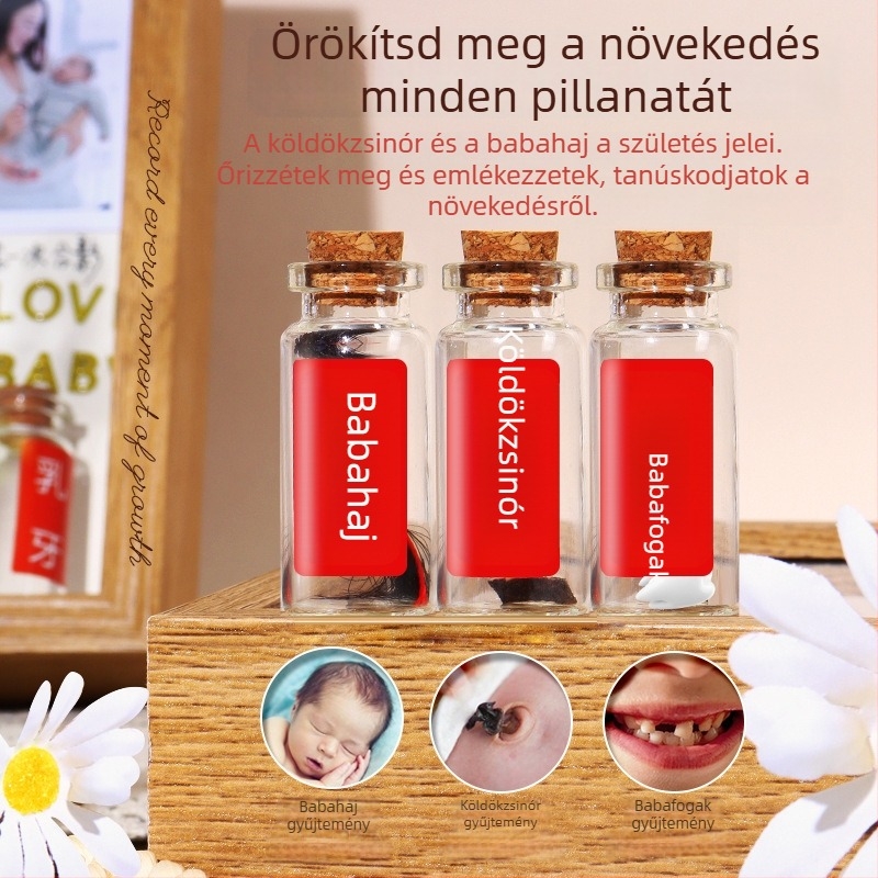 DIY babaemlék keret: magzati haj, köldökzsinór, tejfogak és kéz- vagy lányom