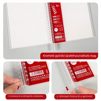 B5/A5 átlátszó kihúzható spirálos notesz