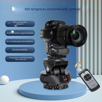 Okostelefonos kamera gimbal 360°-os forgatással, távirányító, motoros két-tengelyes stabilizátor arcfelismeréssel