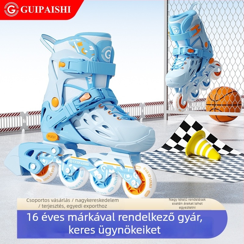 PU+hálós felső részű görkorcsolya, PU kerekek, egyrendű sorozatú kerekek, TPR talp