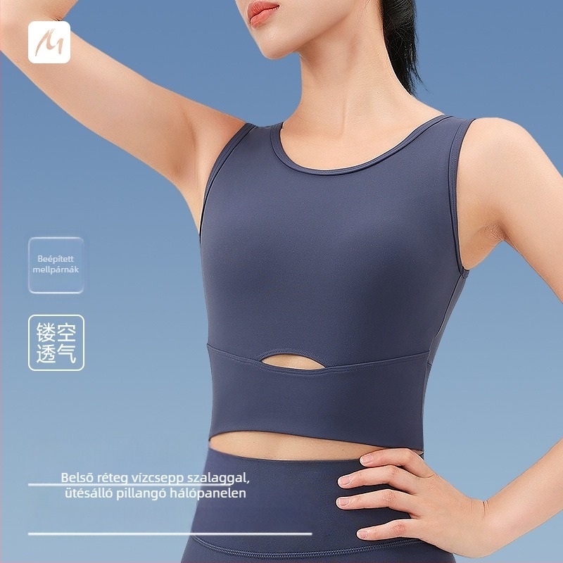 Pulse Flow Női sporttop beépített melltartóval, gyorsan száradó nedvesség-elvezetés, 82% poliészter, 18% spandex