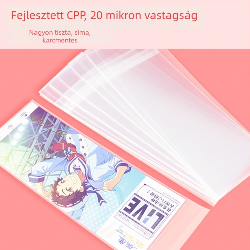 Önzáródó átlátszó polipropilén ajándéktasak, márka Cute Key, zárási hossz 10–30 cm
