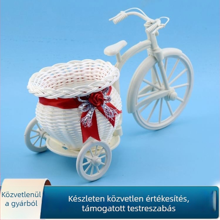 Kézzel szőtt nagy tárolókosár díszítéshez és ajándékokhoz, modell LX-FT0018, anyag: műanyag, eredet: Guangxi, stílus: idillikus.