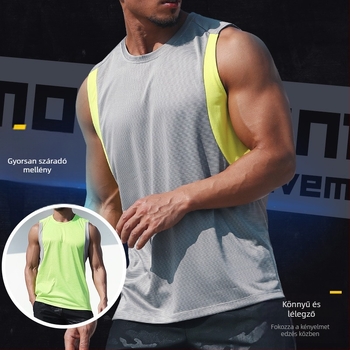 Férfi sportvest – poliészter keverék (92% poliészter), gyorsan száradó és lélegző, nyárra