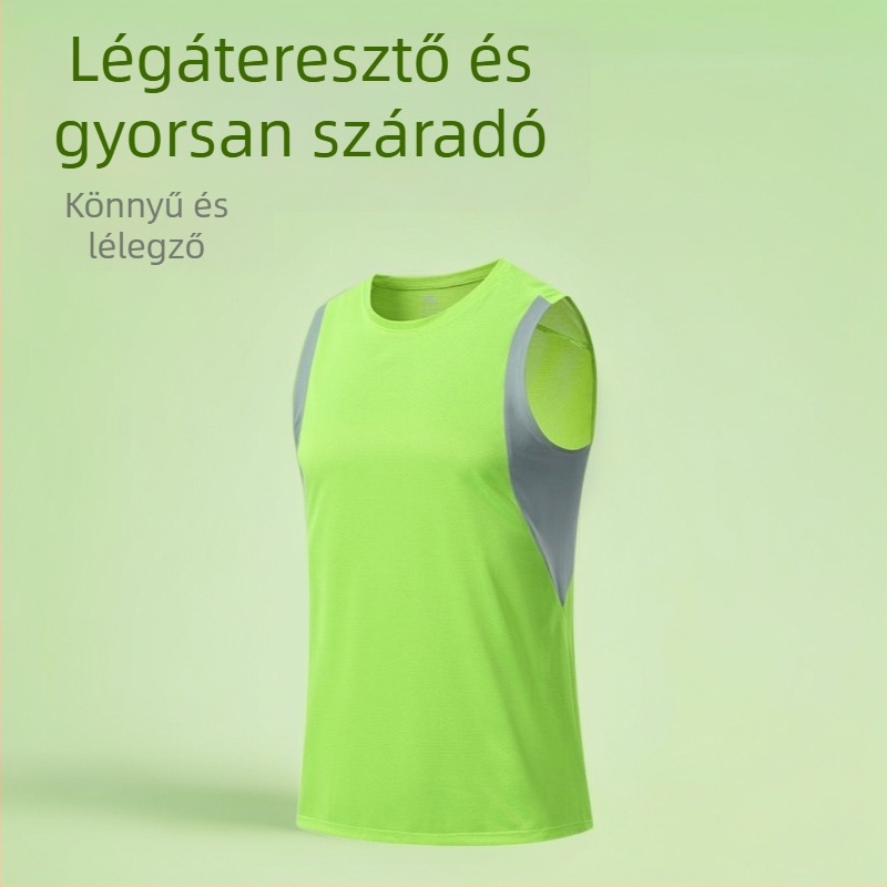 Férfi sportvest – poliészter keverék (92% poliészter), gyorsan száradó és lélegző, nyárra
