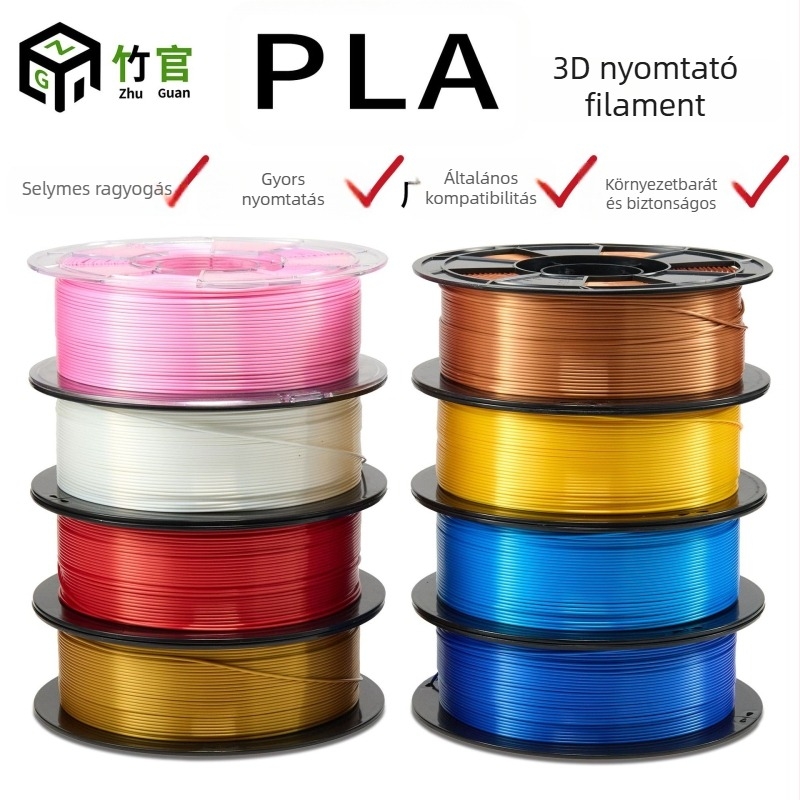 PLA+ Silk 3D nyomtató filament, nagy sebesség, selyemfényezésű felület, kompatibilis a Tuozhu Chuangxiang 3D nyomtatókkal, nyomtatási pontosság 0.02 mm