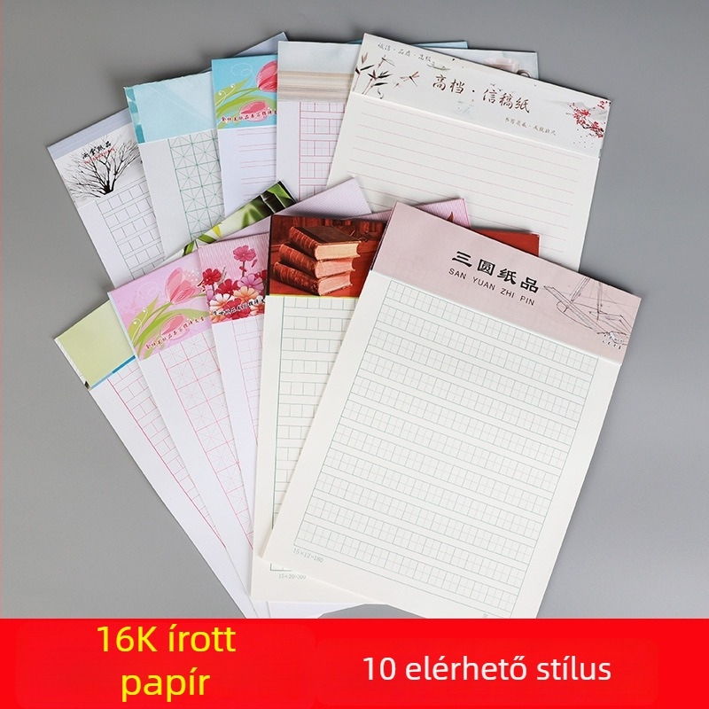 Kaligrafia gyakorlófüzet — modell 16K-01, offset papír, boríték-stílus, testreszabás elérhető