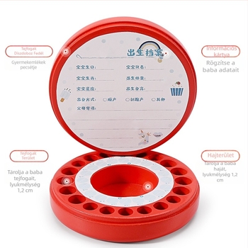 Fából készült tejfogak emlékdoboz - DIY foggyűjtemény, Handsome Dog márka, Zhejiang Yunhe eredet