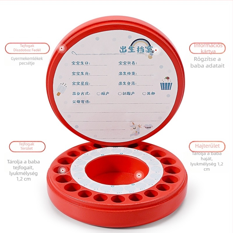 Fából készült tejfogak emlékdoboz - DIY foggyűjtemény, Handsome Dog márka, Zhejiang Yunhe eredet