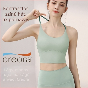 Női sportmelltartó-top — Nylon 80% / Spandex 20%; nedvességelnyelés, gyors száradás, magas elasztikusság, haskontroll, beépített párnázás
