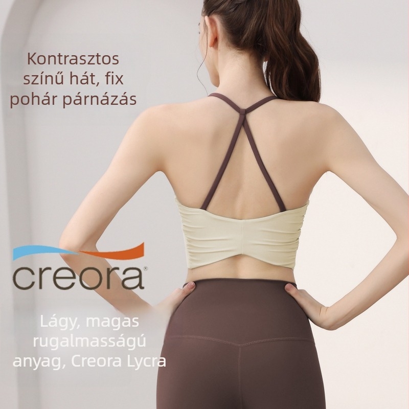 Női sportmelltartó-top — Nylon 80% / Spandex 20%; nedvességelnyelés, gyors száradás, magas elasztikusság, haskontroll, beépített párnázás