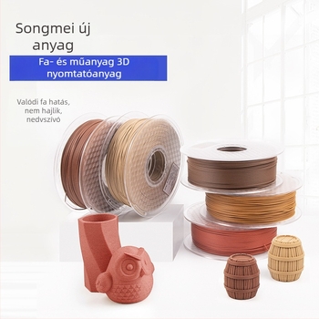 Fa hatású PLA filament 3D nyomtatáshoz, kör keresztmetszet, 1 kg, hossz 330-340 m, sűrűség 1,25 g/cm³, korong alakú megjelenés