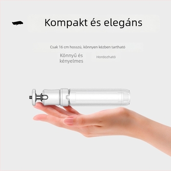 Mini asztali telefon-stabilizátor 360°-os forgatással, hordozható, fém kivitel; Bluetooth támogatás; távirányító tartozék