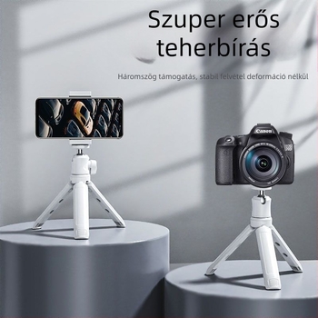 Mini asztali telefon-stabilizátor 360°-os forgatással, hordozható, fém kivitel; Bluetooth támogatás; távirányító tartozék