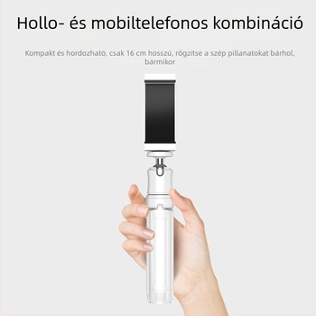 Mini asztali telefon-stabilizátor 360°-os forgatással, hordozható, fém kivitel; Bluetooth támogatás; távirányító tartozék
